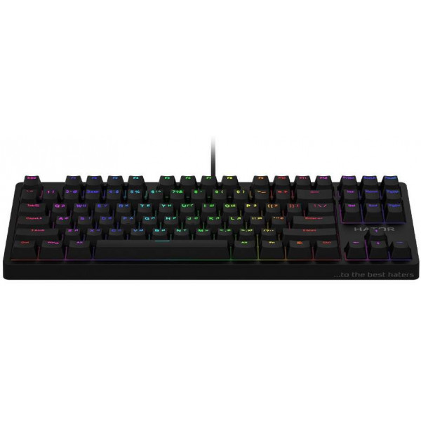 Фото - Клавіатура дротова ігрова Hator Rockfall TKL Mecha Pink (HTK-621) Black