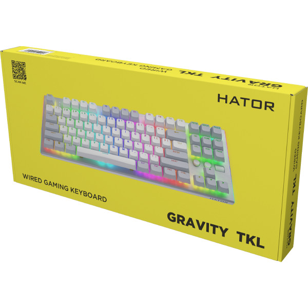 Фото - Клавіатура дротова ігрова Hator Gravity TKL orange (HTK561) White