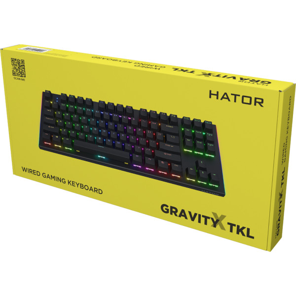 Фото - Клавіатура дротова ігрова Hator Gravity X TKL orange (HTK550) Black