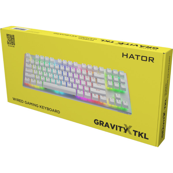Фото - Клавиатура проводная игровая Hator Gravity X TKL orange (HTK551) White