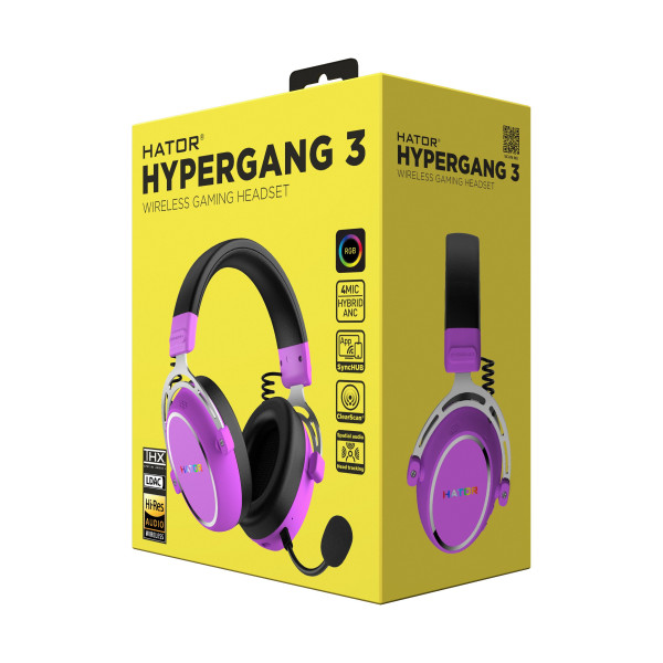 Фото - Гарнітура бездротова ігрова Hator HYPERGANG 3 Hi-Res (ESH52) Wireless Cyber Violet