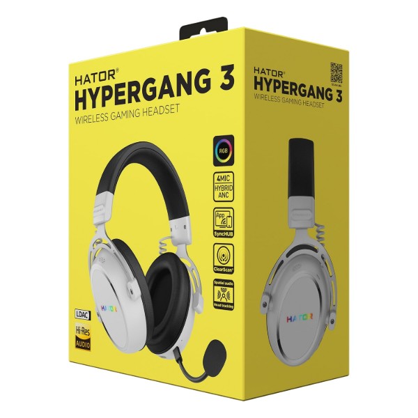 Фото - Уценка - Гарнитура беспроводная игровая Hator HYPERGANG 3 Hi-Res White (ESH56)