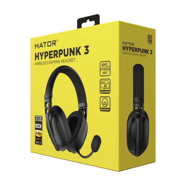 Фото - Гарнитура беспроводная игровая Hator Hyperpunk 3 Wireless Black (ESH15)