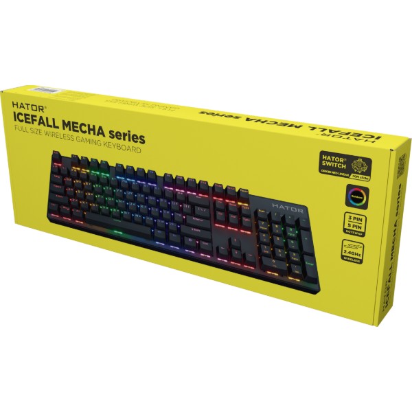 Фото - Клавіатура бездротова ігрова Hator Icefall Mecha wireless Rainbow (HTK204UA) Black