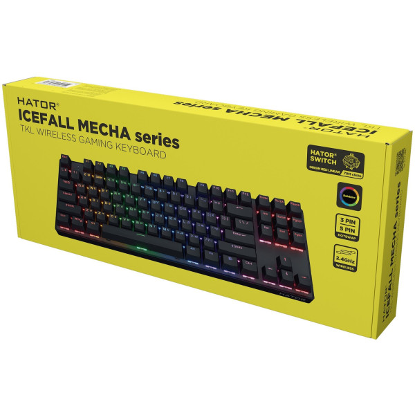 Фото - Клавіатура бездротова ігрова Hator Icefall Mecha TKL wireless Rainbow (HTK287UA) Black