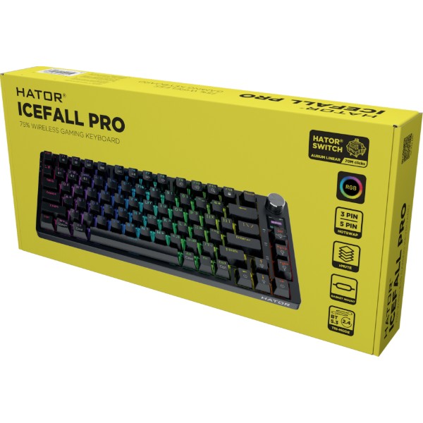 Фото - Клавіатура бездротова ігрова Hator Icefall PRO Wireless/Bluetooth/USB Black (HTK450UA)