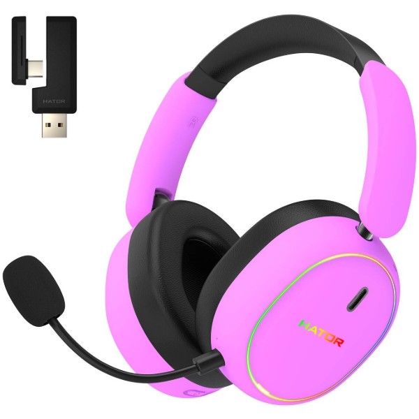 Фото - Гарнитура беспроводная игровая Hator PHOENIX 2 Hi-Res (ESH42) Wireless Cyber Violet