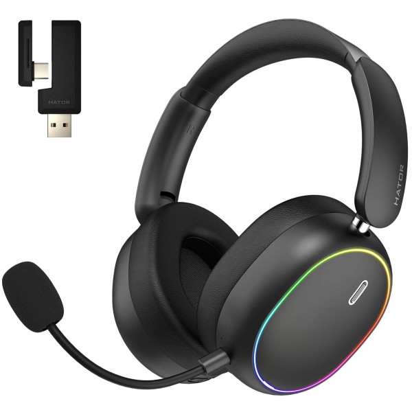 Фото - Гарнітура бездротова ігрова Hator Phoenix 2 Wireless Black (ESH40)