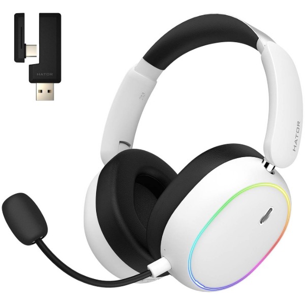Фото - Гарнітура бездротова ігрова Hator Phoenix 2 Wireless White (ESH41)