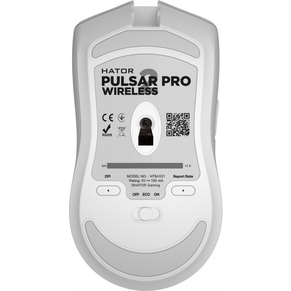 Фото - Миша бездротова ігрова Hator Pulsar 2 PRO Wireless White (HTM-531)