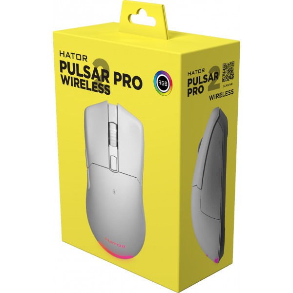 Фото - Миша бездротова ігрова Hator Pulsar 2 PRO Wireless White (HTM-531)