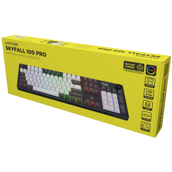 Фото - Клавіатура бездротова ігрова Hator Skyfall 100 PRO wireless Grey/Black (HTK4100)