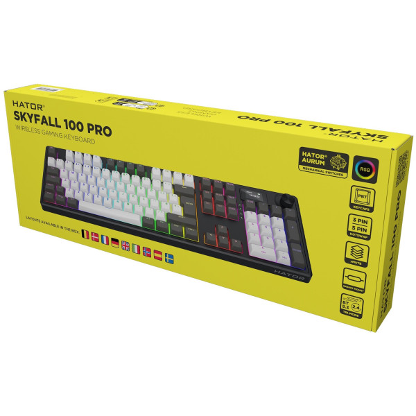 Фото - Клавіатура бездротова ігрова Hator Skyfall 100 PRO wireless Grey/Black (HTK4100EU)