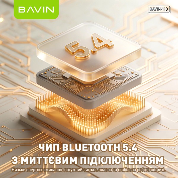 Фото - Наушники вкладыши беспроводные TWS Bavin 110 Hi-Res Premium Stereo Black (HB-BA-110-BK)