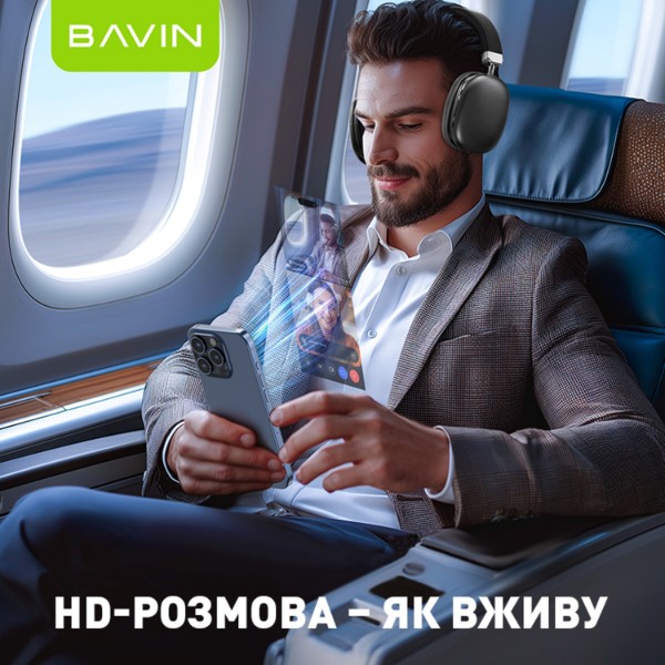 Фото - Наушники накладные беспроводные Bavin Hi-Res Black (HB-BH-55 BK)