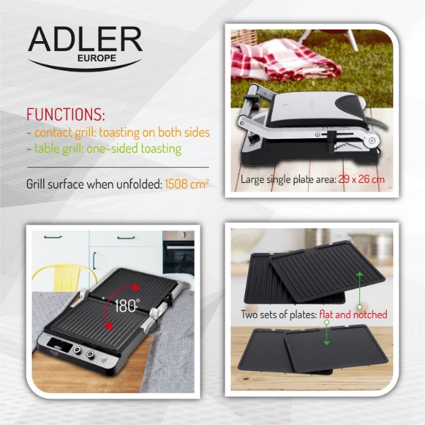 Фото - Гриль-барбекю электрический Adler AD 3059