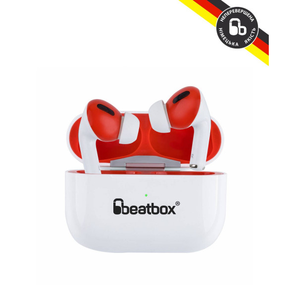 Фото - Наушники вкладыши беспроводные TWS BeatBox PODS PRO 1 Wireless charging white-red (bbppro1wcwr)
