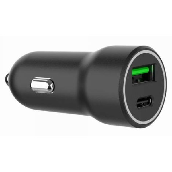 Фото - Автомобильное зарядное устройство Gembird 1xUSB-A (18W QC3.0)+ 1xUSB-C 20W PD (TA-UC-A2PDQC20-CAR-01)