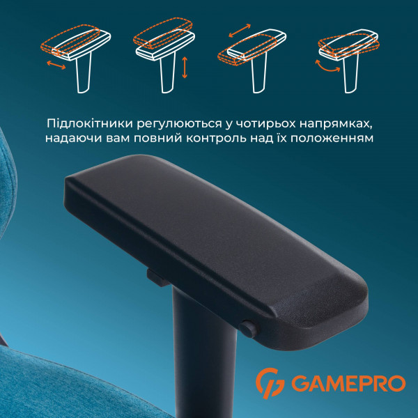 Фото - Крісло для геймерів GamePro FGC750LB Size L Fabric Light Blue