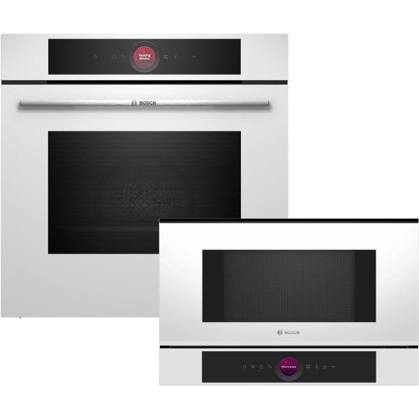 Фото - Комплект техники Bosch Духовой шкаф + Микроволновая печь встраиваемая Bosch HBG7341W1 + BFL7221W1 Фото - Комплект техники Bosch Духовой шкаф + Микроволновая печь встраиваемая Bosch HBG7341W1 + BFL7221W1