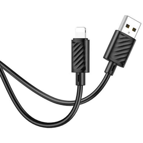 Фото - Кабель HOCO X88 Gratified USB-Lightning 2.4A Black (HC-X88-L-BK)