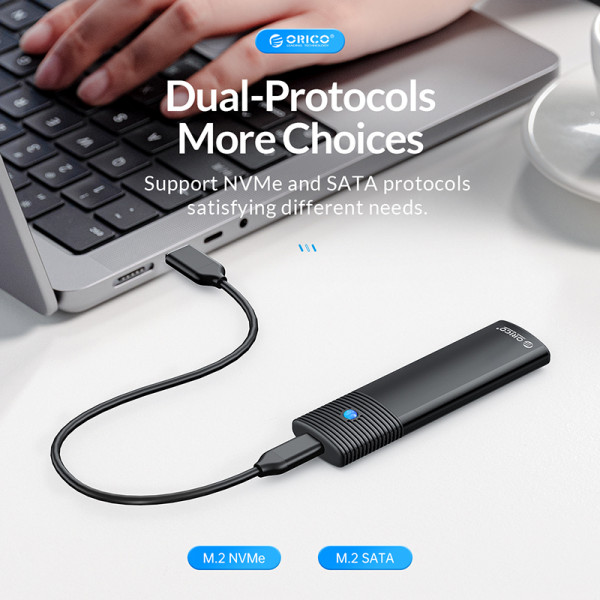 Фото - Зовнішній карман Orico SSD USB3.2 Gen2 USB-C M.2 NVMe/NGFF(SATA) (HC380503)