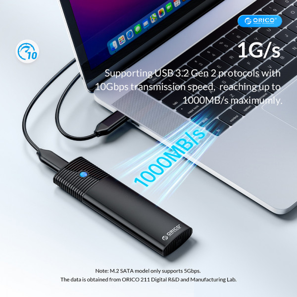Фото - Зовнішній карман Orico SSD USB3.2 Gen2 USB-C M.2 NVMe/NGFF(SATA) (HC380503)