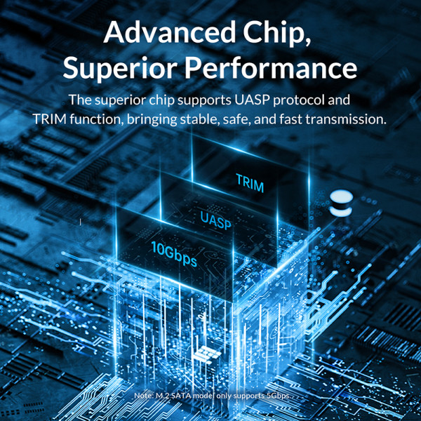 Фото - Зовнішній карман Orico SSD USB3.2 Gen2 USB-C M.2 NVMe/NGFF(SATA) (HC380503)
