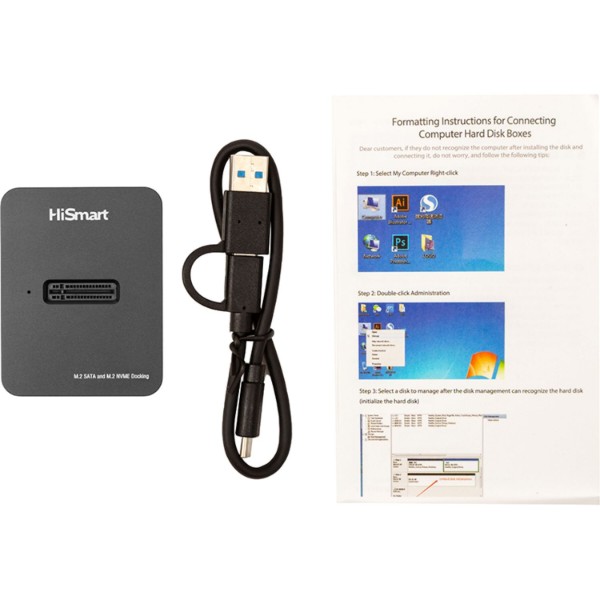 Фото - Док-станція PowerPlant M.2 SATA/NVME, USB-A, USB-C (HC380596)