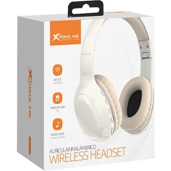 Фото - Навушники накладні бездротові XTRIKE ME Bluetooth 5.3 White (HD-215WH)