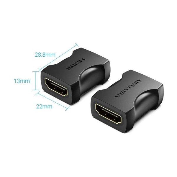 Фото - Переходник HDMI Vention HDMI F --> HDMI F, 4K 60Гц PVC black (AIRB0)