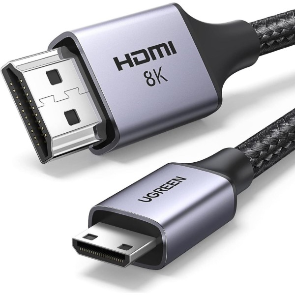 Фото - Кабель HDMI UGREEN HD163 Mini HDMI to HDMI 8K Cable 1m Black (15514)