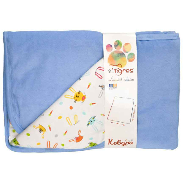 Фото - Ковдра дитяча всесезонна Tigres Кроленя 90х90 см Синій (ВО-0044) Фото - Ковдра дитяча всесезонна Tigres Кроленя 90х90 см Синій (ВО-0044)