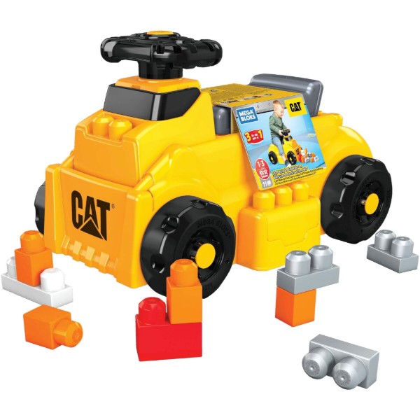Фото - Пластиковий конструктор для малюків Mega Bloks Машинка-конструктор "Збираємо кубики" CAT  (HDJ29)
