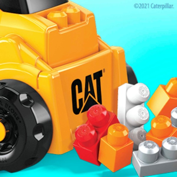 Фото - Пластиковий конструктор для малюків Mega Bloks Машинка-конструктор "Збираємо кубики" CAT  (HDJ29)