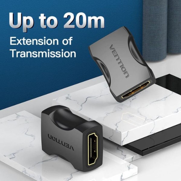 Фото - Переходник HDMI Vention HDMI F --> HDMI F, 4K 60Гц PVC black (AIRB0)