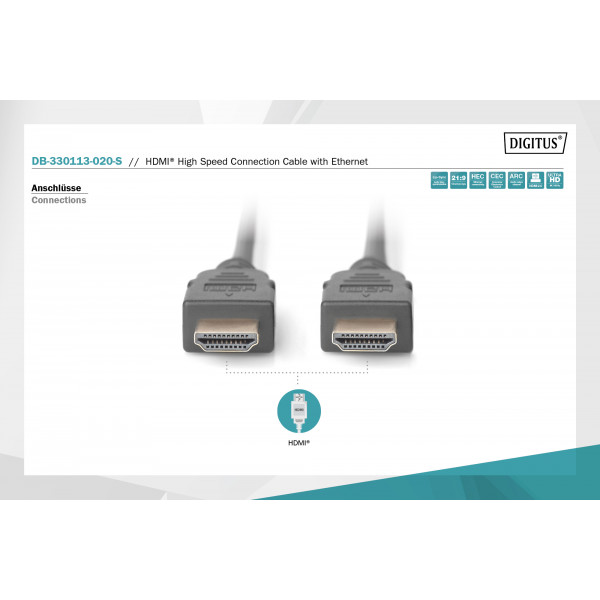 Фото - Кабель HDMI Assmann 3m (DB-330113-030-S)