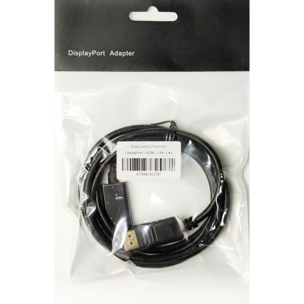 Фото - Кабель HDMI PowerPlant DisplayPort-HDMI v1.4 1.8m Black (KD00AS1278)