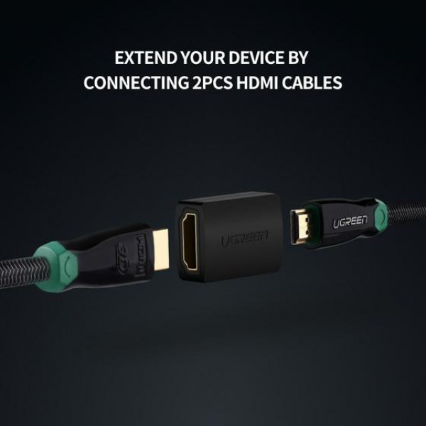 Фото - Перехідник HDMI UGREEN HDMI 2.0 4K@60Hz F/F Black (20107)