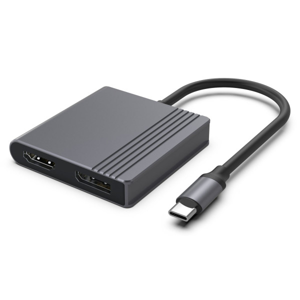 Фото - Хаб USB Cablexpert USB-C 3в1 Silver (A-CM-HDMIFDPF-01)