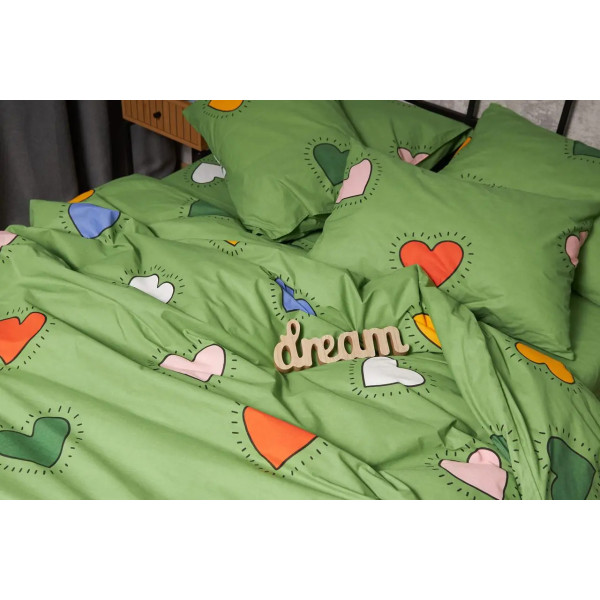 Фото - Пододеяльник двуспальный евро Moon&Star Бязь Gold Люкс Rainbow Hearts King Size 220x240 см (MS-870000364)