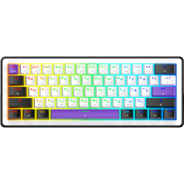 Фото - Клавіатура дротова ігрова Hator Hellyberry HK60 White-Violet (HK60)