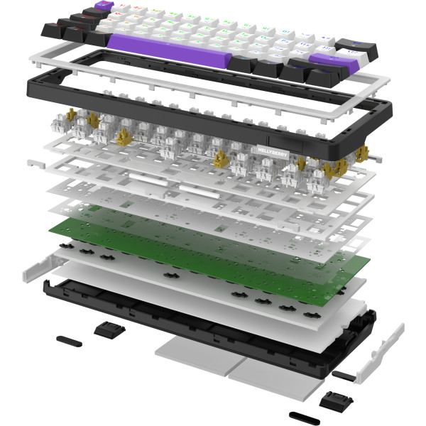 Фото - Клавіатура дротова ігрова Hator Hellyberry HK60 White-Violet (HK60)