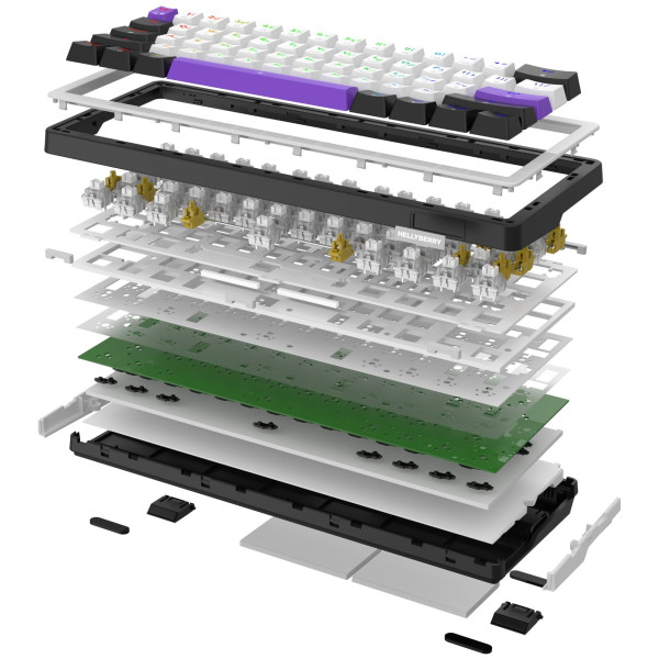 Фото - Клавиатура беспроводная игровая Hator Hellyberry HK60 wireless White-Violet (HK60_wireless)