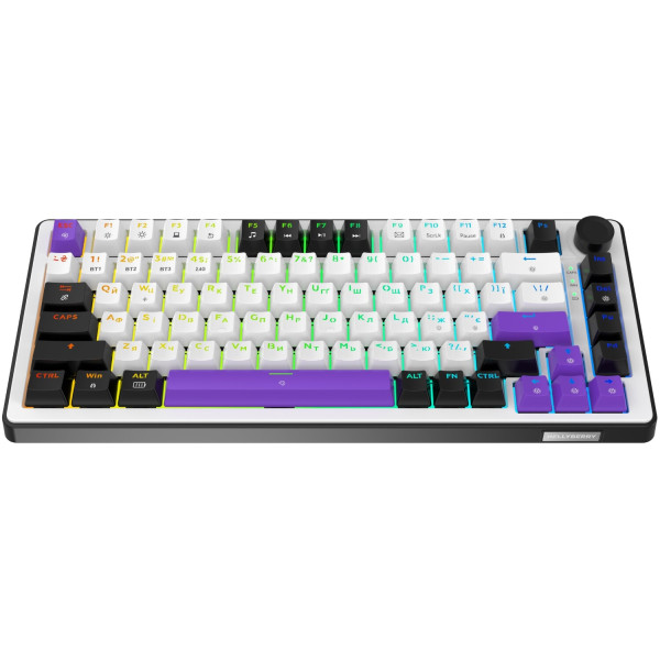 Фото - Клавиатура беспроводная игровая Hator Hellyberry HK75 wireless White-Violet (HK75_wireless)