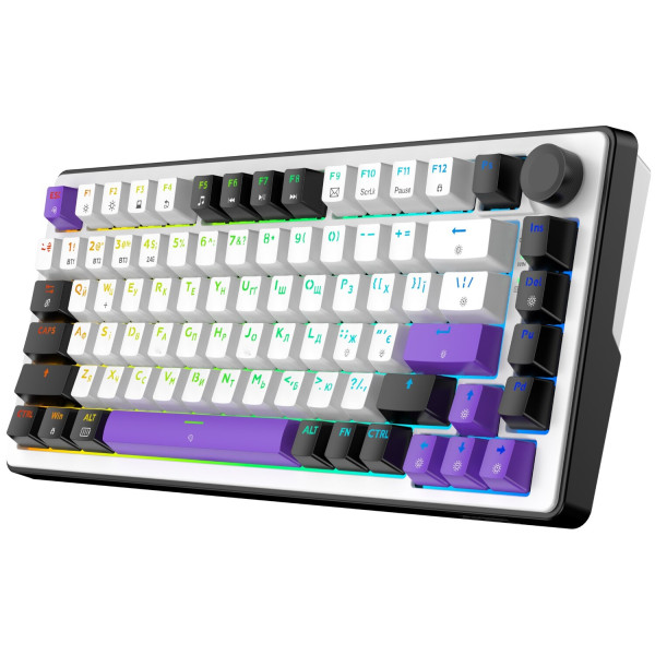 Фото - Клавиатура беспроводная игровая Hator Hellyberry HK75 wireless White-Violet (HK75_wireless)