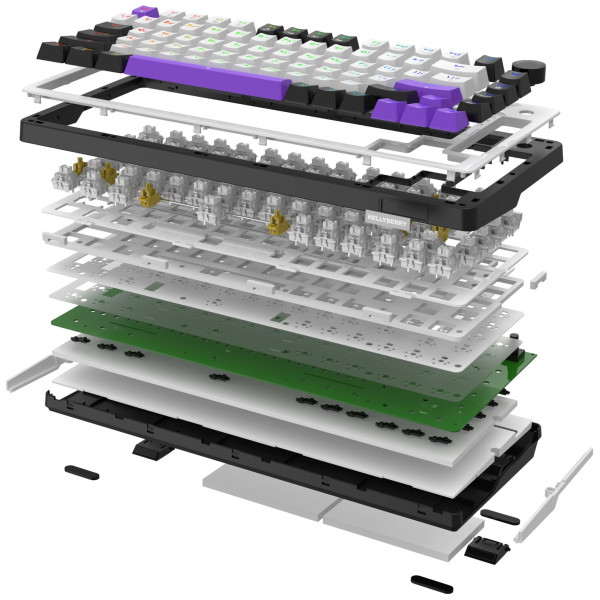 Фото - Клавиатура беспроводная игровая Hator Hellyberry HK75 wireless White-Violet (HK75_wireless)
