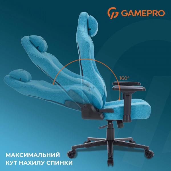 Фото - Крісло для геймерів GamePro FGC750LB Size L Fabric Light Blue