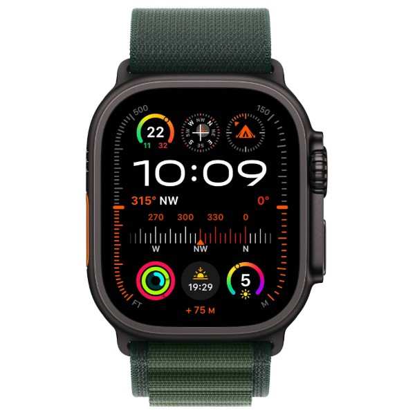 Фото - Смарт-годинник Apple Watch Ultra 2 GPS 49mm Black Titanium Case with Dark Green Alpine Loop - Large