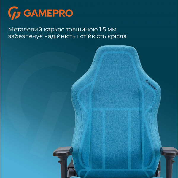 Фото - Крісло для геймерів GamePro FGC750LB Size L Fabric Light Blue